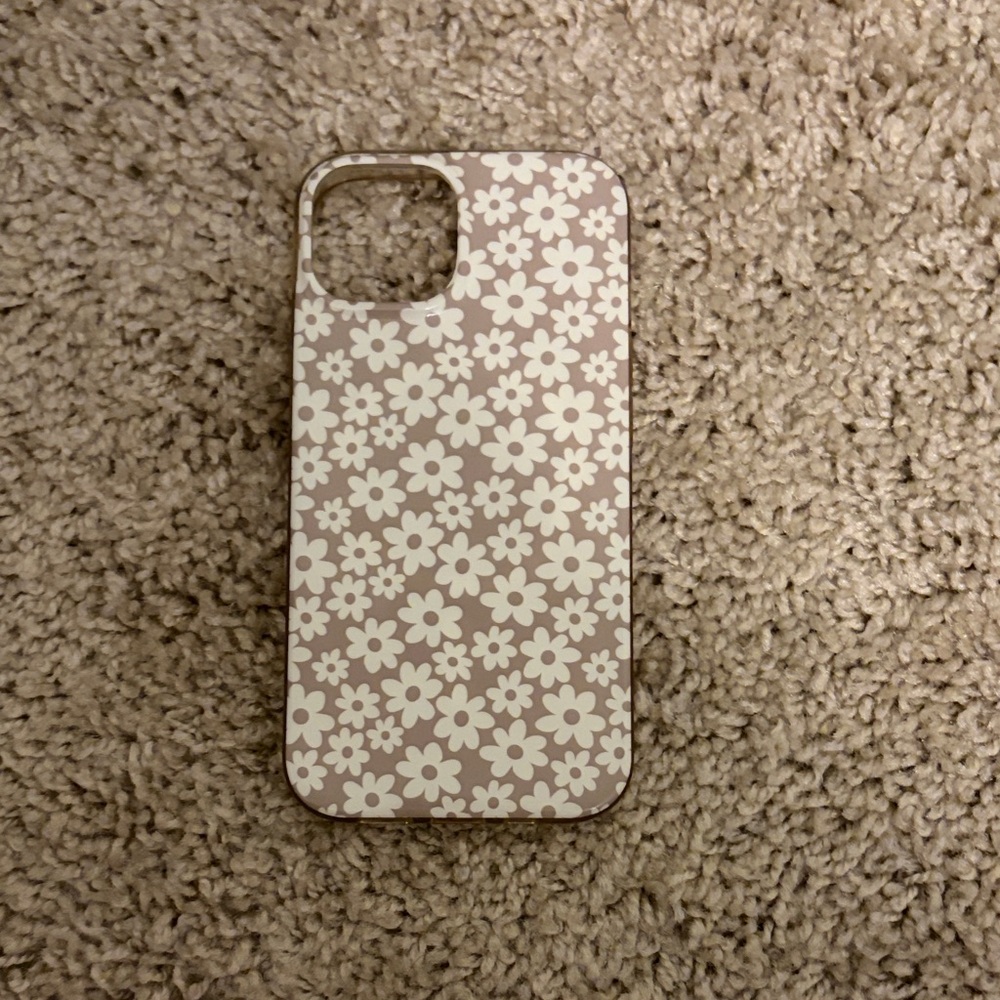 Floral Pattern Phone Case - Cream and Brown